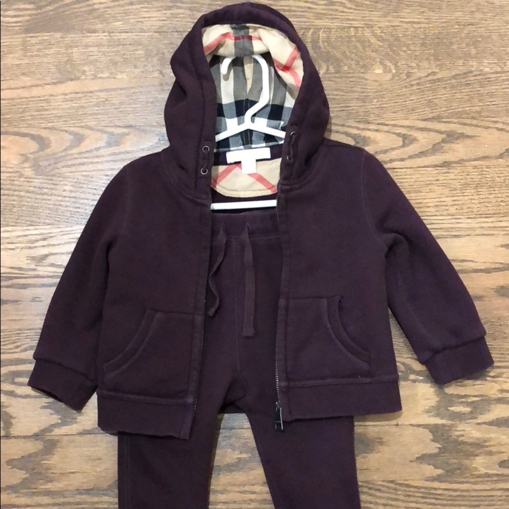Burberry sweatsuit 12months zip hoodie and pants
